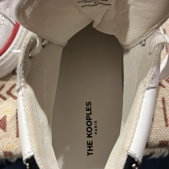 The Kooples White Leather Suede High Top Studded Colorblock Sneakers Size 41 - Picture 2 of 5